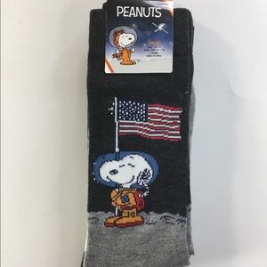 PEANUTS SNOOPY & WOODSTOCK IN SPACE Crew Socks 🧦